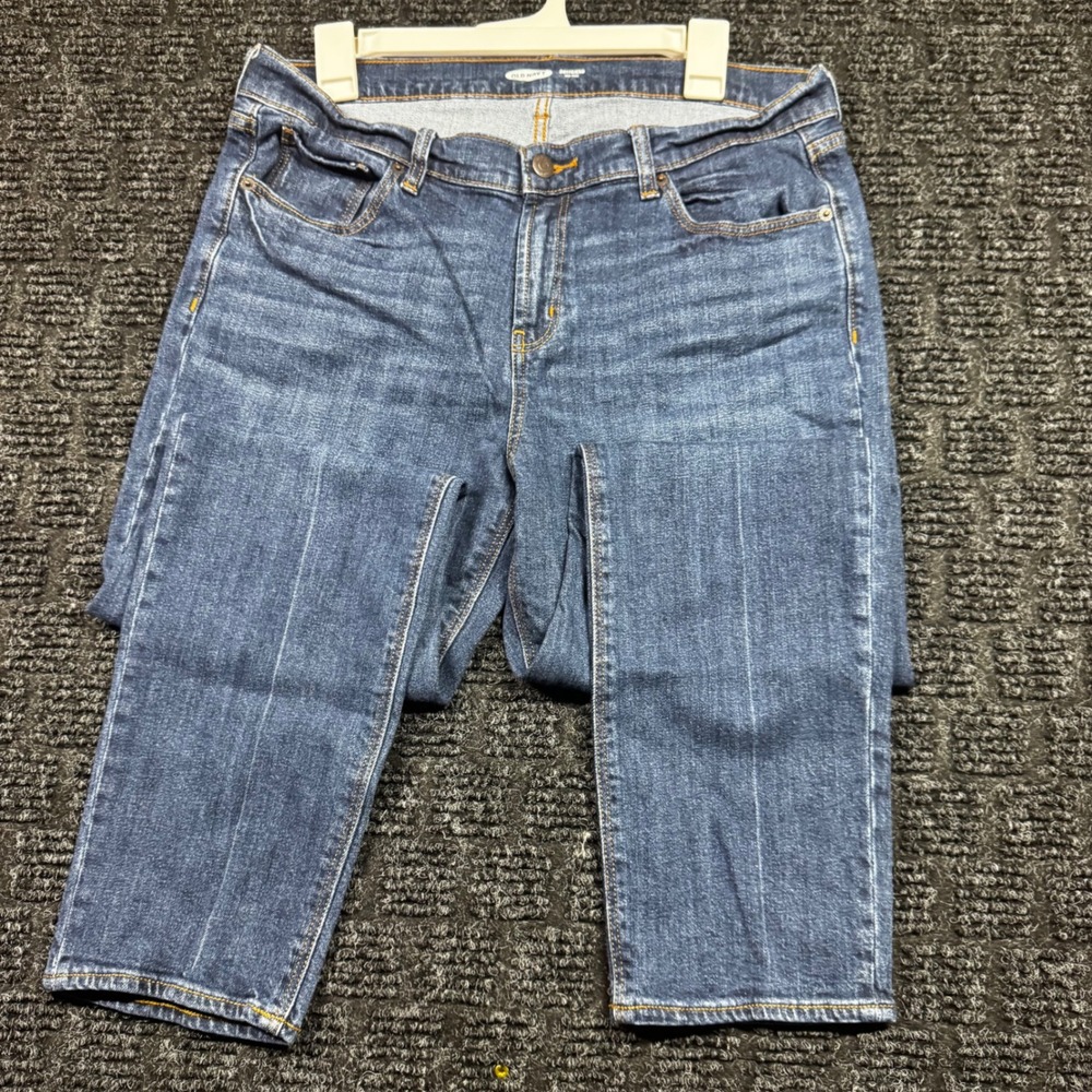 Old Navy Boyfriend Mid-Rise Jeans Womens 12 Blue Medium Wash Stretch Denim F99